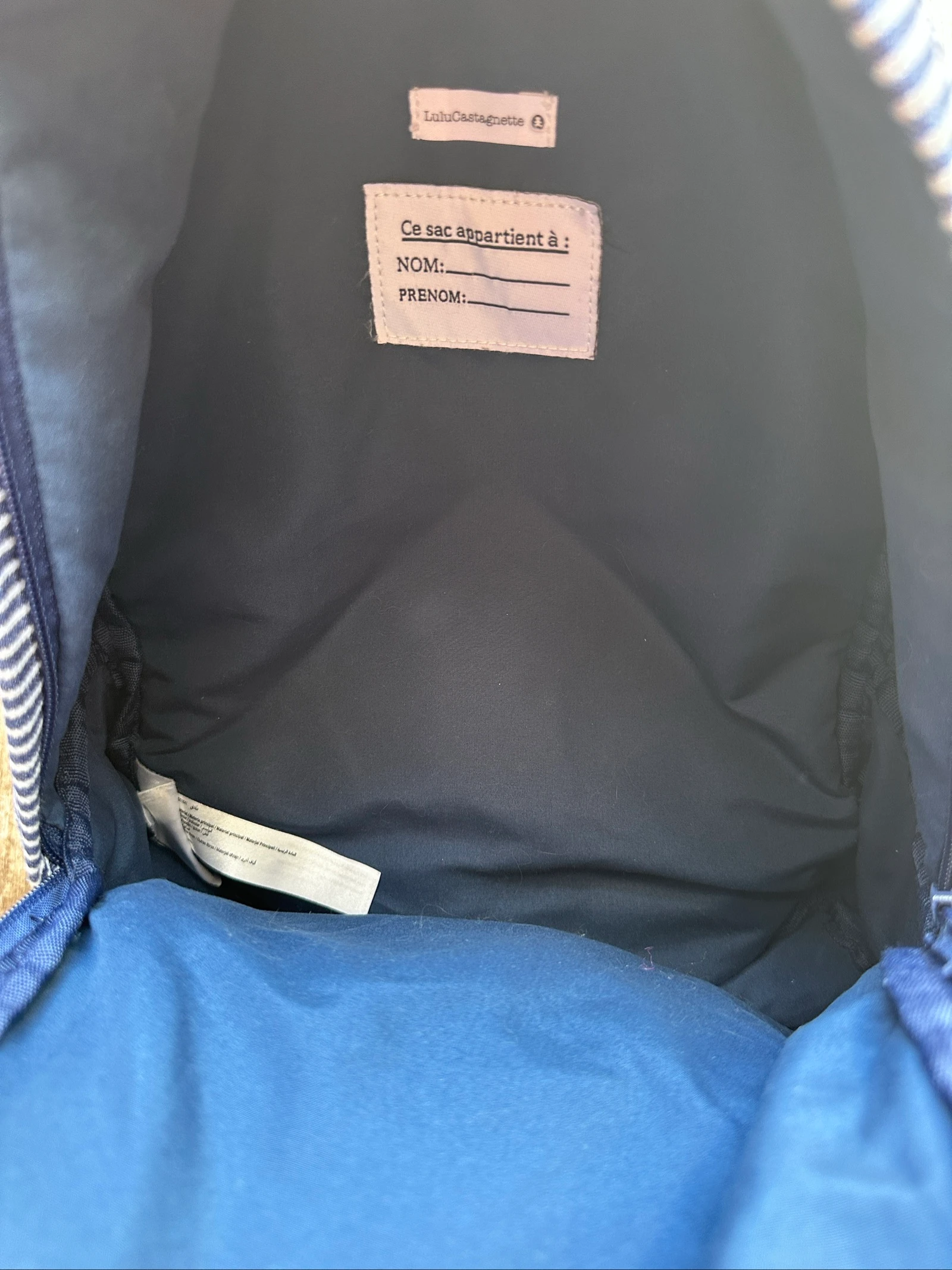 Mochila LuluCastagnette 1957 azul a rayas – Muy buen estado – photo 3